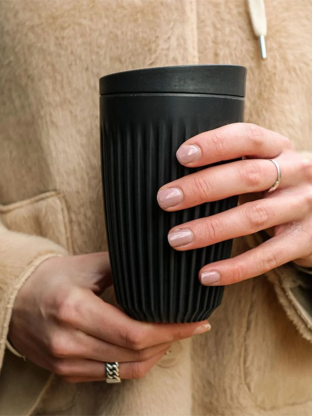HUSKEE Original Cup + Lid (355ml/12oz) (Zero Waste) - Charcoal - Image 7