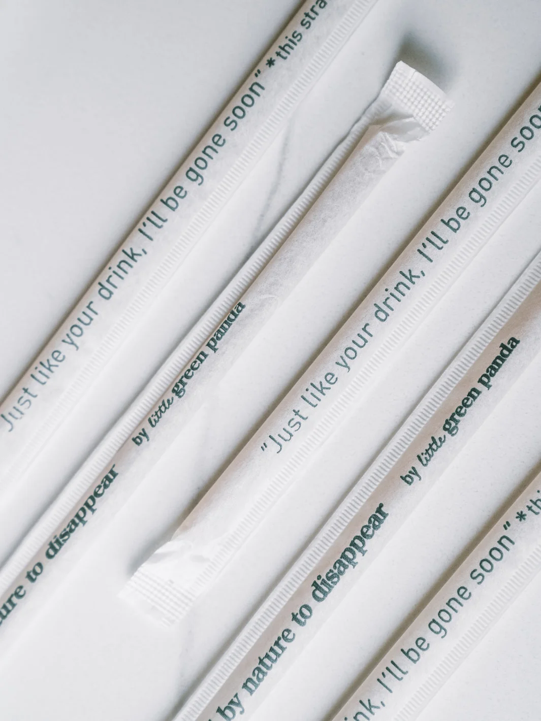 LITTLE GREEN PANDA Paper-Wrapped Home Compostable Straw (⌀8x210mm/⌀0.3x8.3in) (Angled Cut) (180-Pack) - Image 3