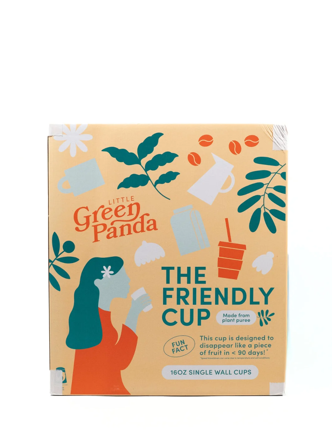 LITTLE GREEN PANDA Home Compostable Paper Cup (1000-Pack) (White) - 12oz/355ml - Image 16