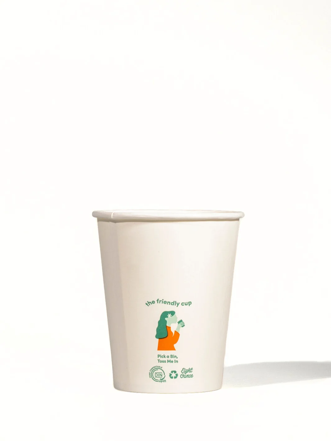 LITTLE GREEN PANDA Home Compostable Paper Cup (1000-Pack) (White) - 12oz/355ml - Image 3