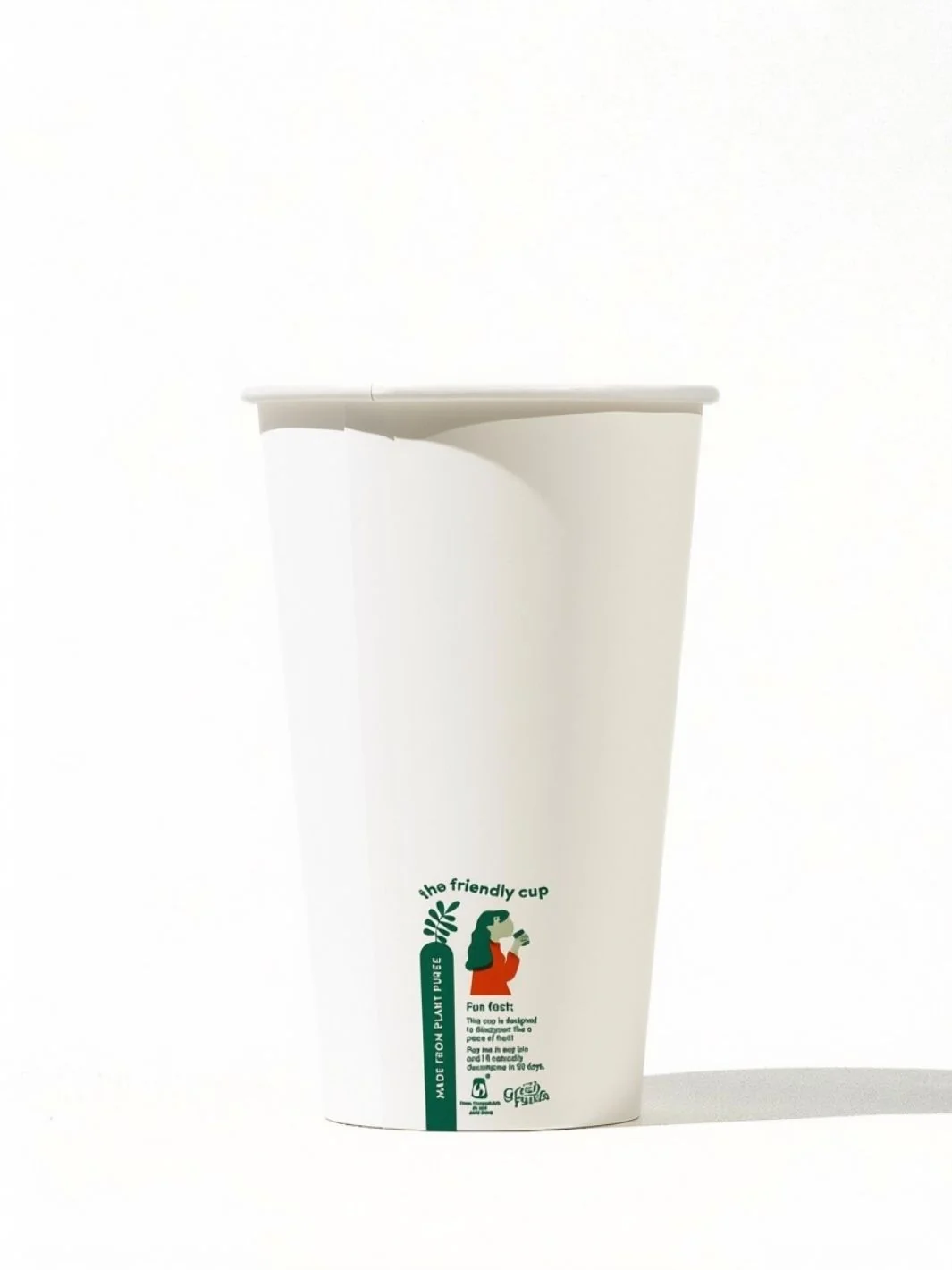 LITTLE GREEN PANDA Home Compostable Paper Cup (1000-Pack) (White) - 12oz/355ml - Image 13