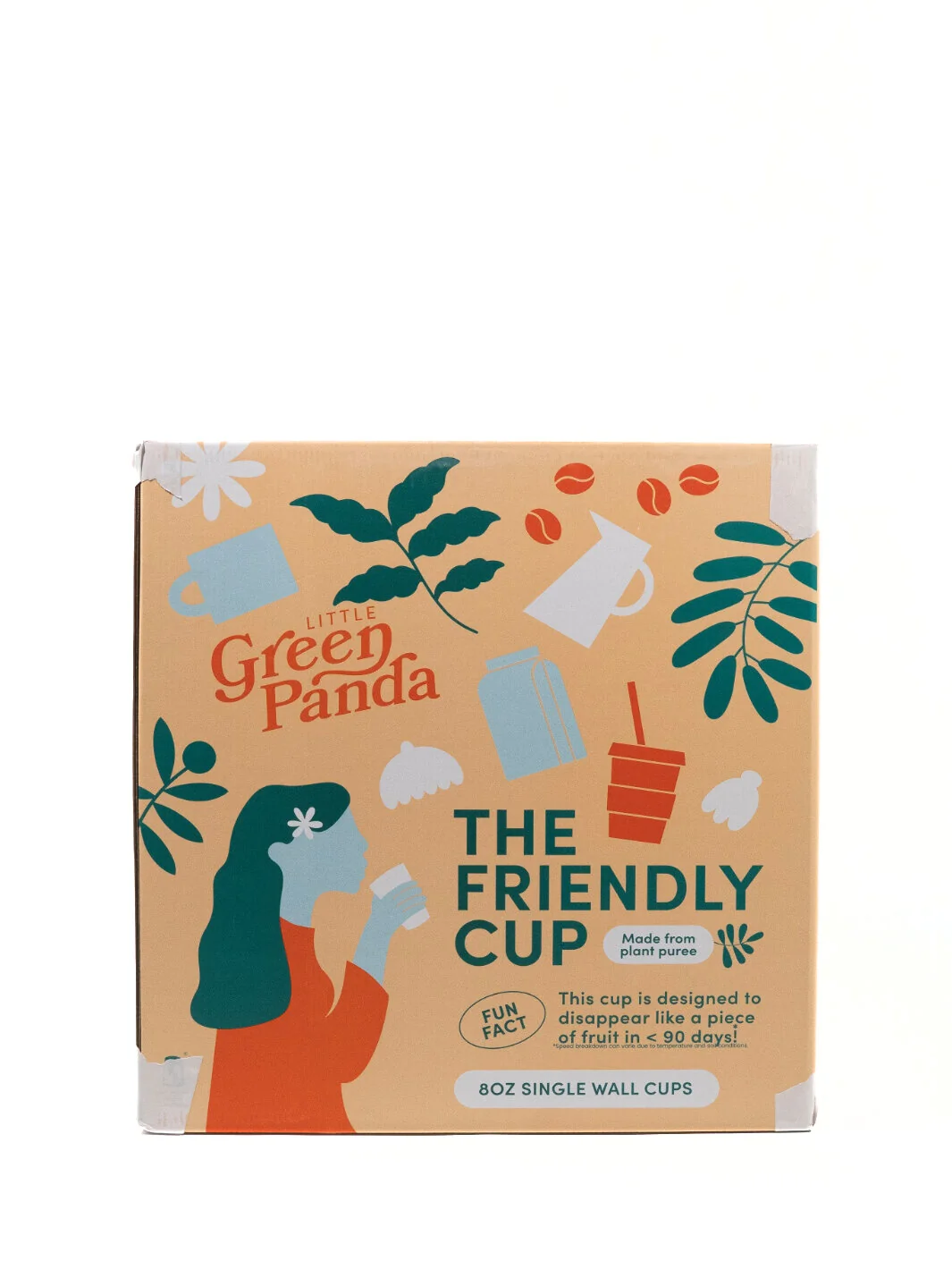 LITTLE GREEN PANDA Home Compostable Paper Cup (1000-Pack) (Brown) - 8oz/236ml - Image 4