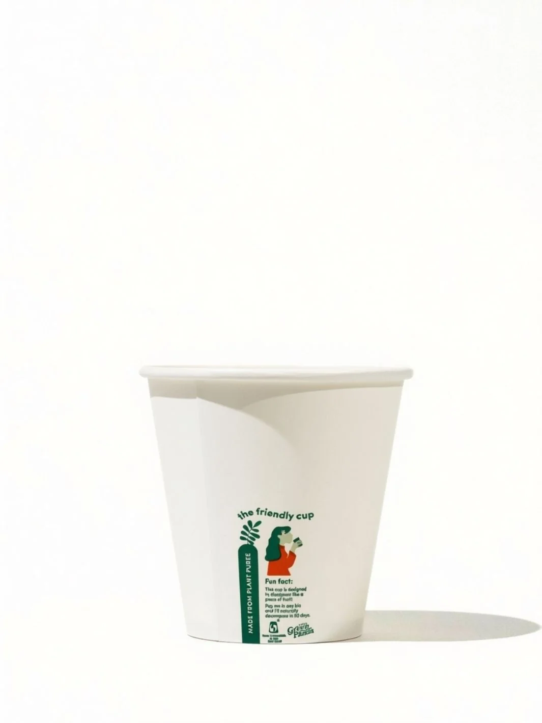 LITTLE GREEN PANDA Home Compostable Paper Cup (1000-Pack) (White) - 12oz/355ml - Image 5