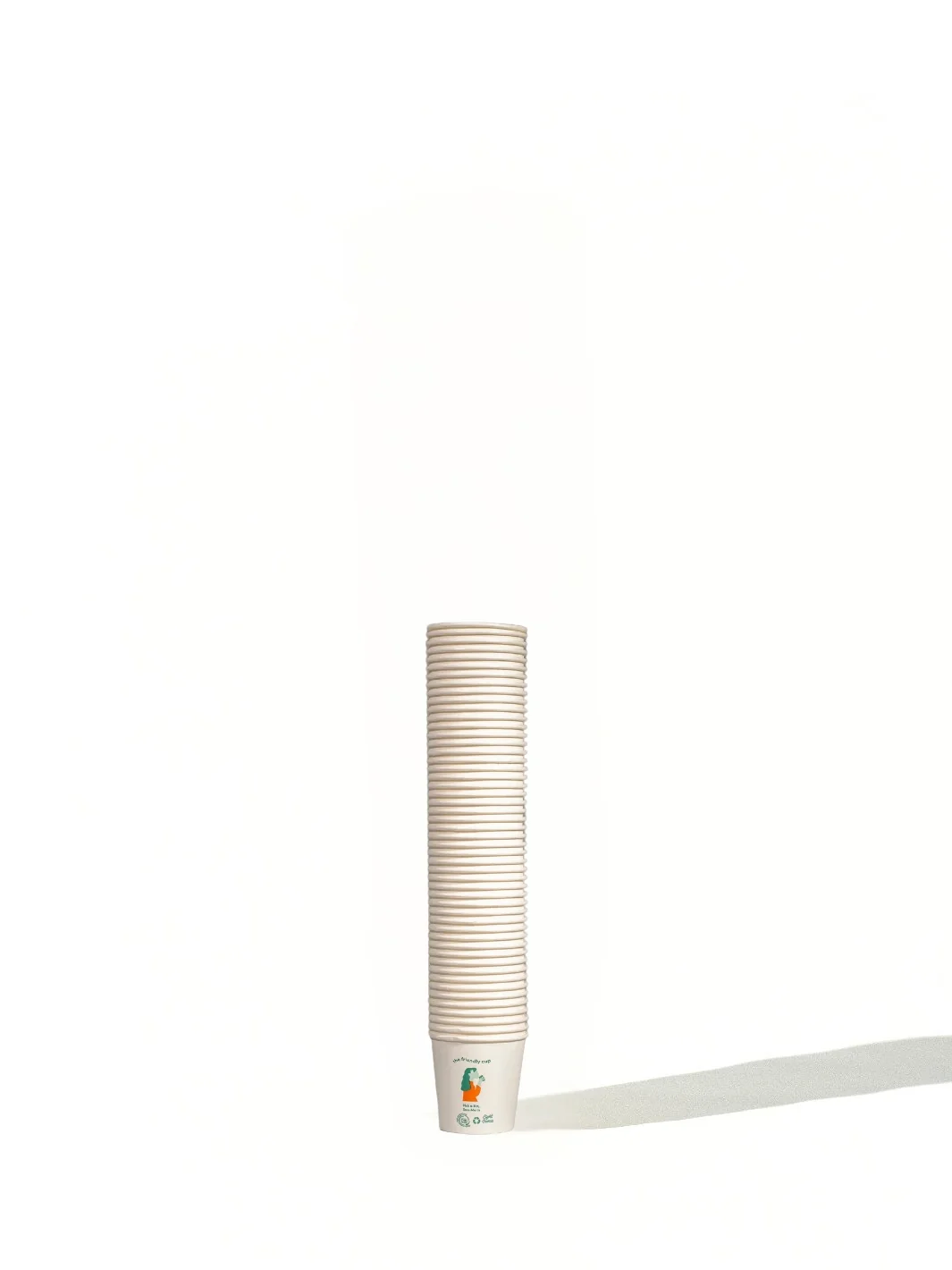 LITTLE GREEN PANDA Home Compostable Paper Cup (1000-Pack) (White) - 12oz/355ml - Image 2