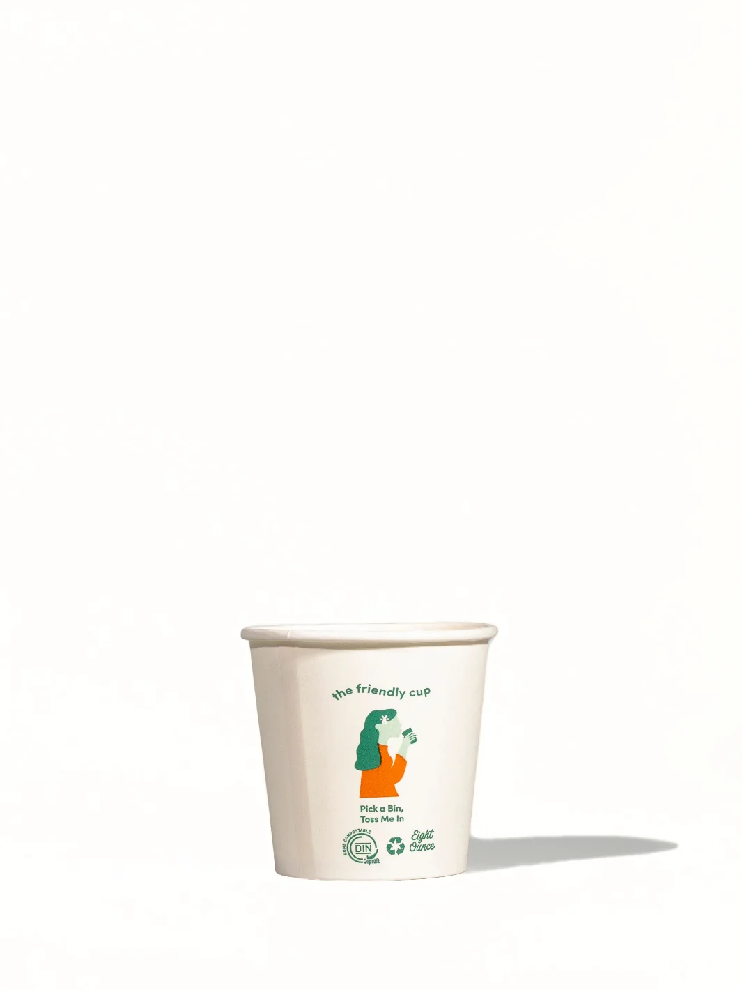 LITTLE GREEN PANDA Home Compostable Paper Cup (1000-Pack) (White) - 12oz/355ml