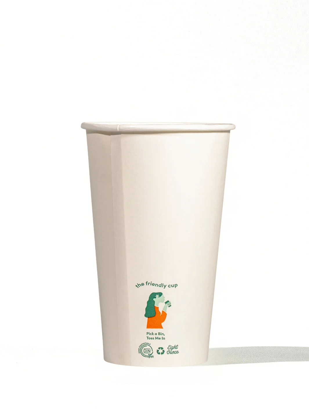 LITTLE GREEN PANDA Home Compostable Cold Cup (1000-Pack) (White) - 16oz/473ml