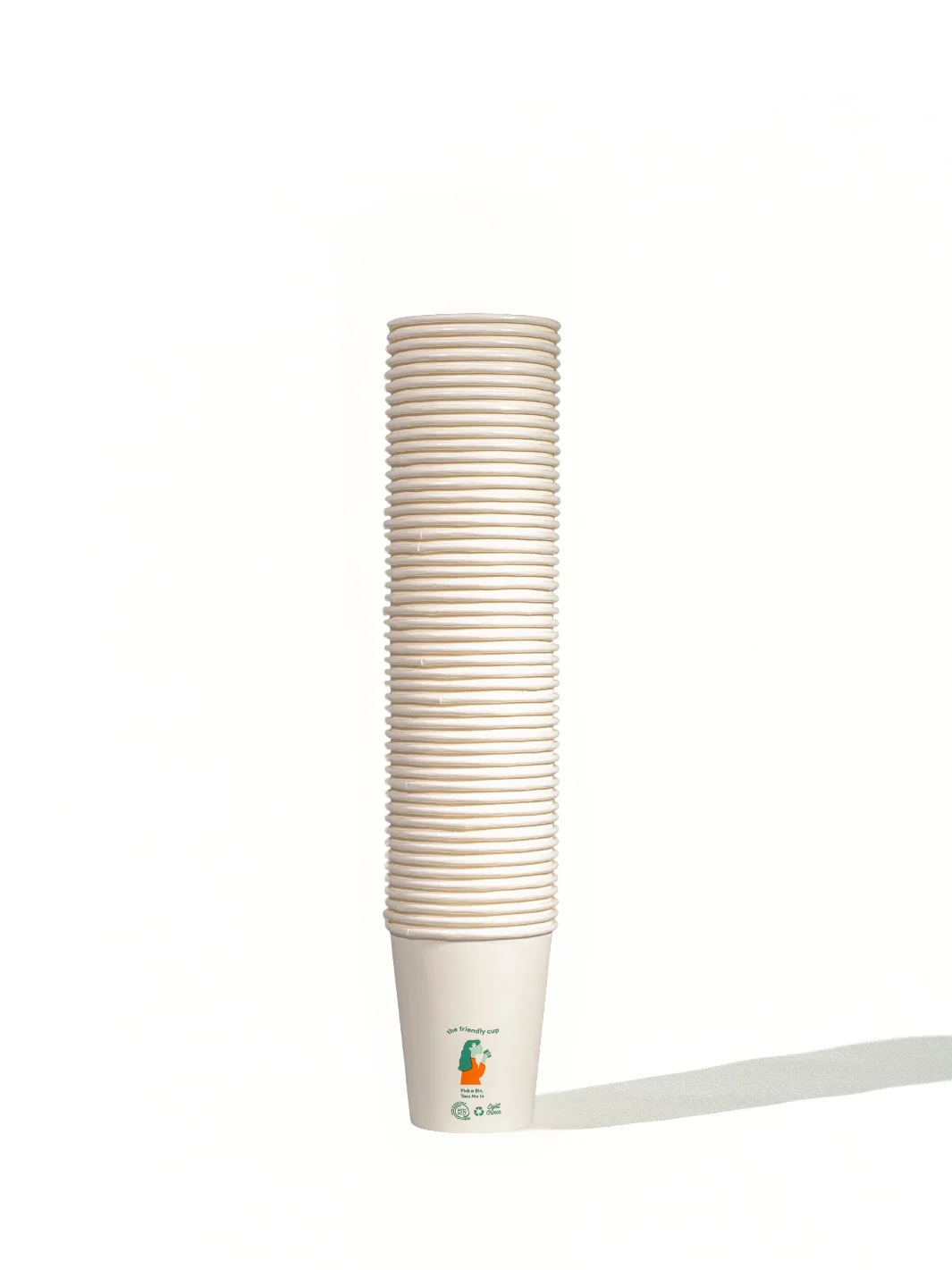 LITTLE GREEN PANDA Home Compostable Paper Cup (1000-Pack) (White) - 12oz/355ml - Image 4